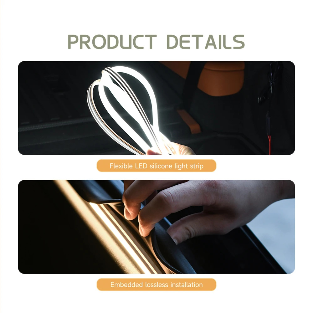 high brightness luggage compartment lighting ambient light interior led wiring free automatic sensing tailgate 2 4  strip Product details 0