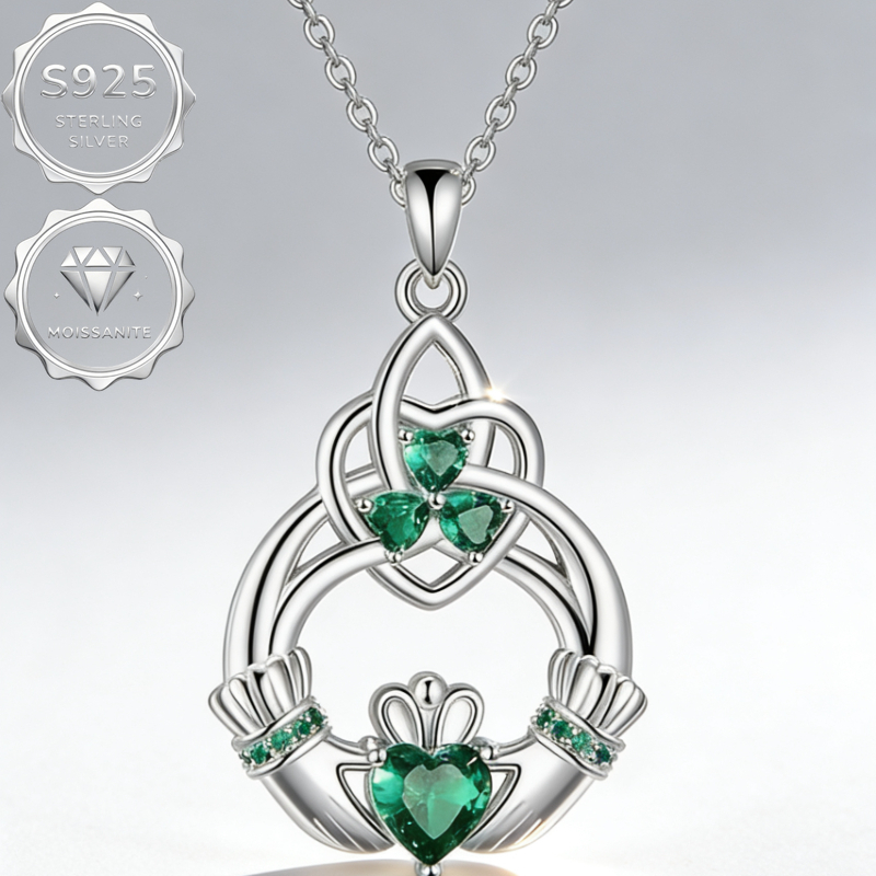 TEMU S925 Green Moissanite Love Pendant Necklace, Gift I Love You Jewelry Gift, Love Gift For Mom, Wife, Lover, Daughter, Girlfriend, Best Friend,