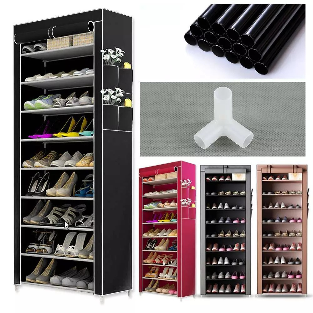 Shoe Cabinet Shoe Rack Shoe Storage 9 Compartments Shoe Stand Non-woven Fabric