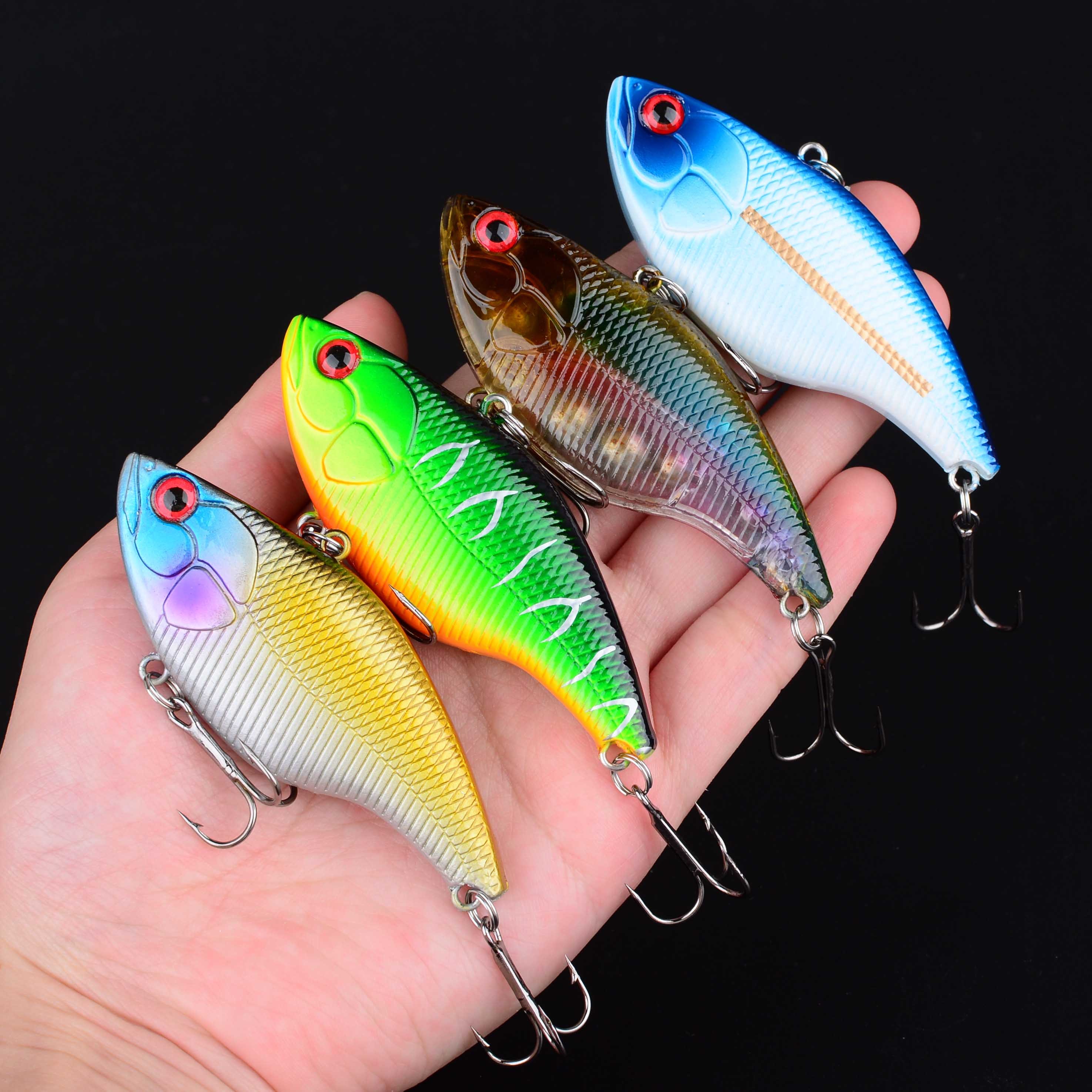 4pcs Vib Fishing Lure Sinking Hard Bait Wobbler Vibration Swimbait Jerkbait Pesca