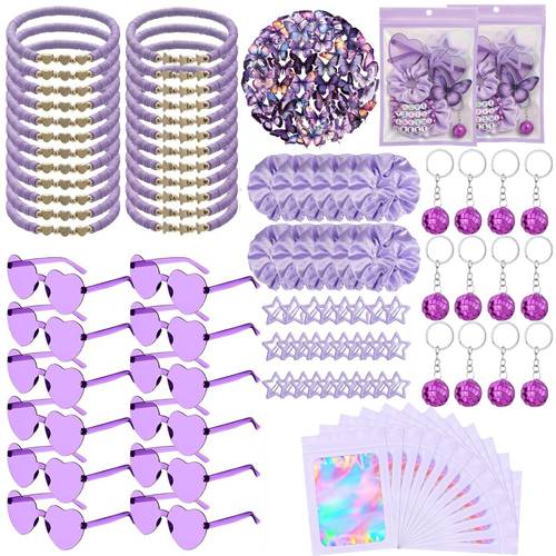 gift for her him 12 sets party favors music friend gift set disco ball keychains heart glasses bracelets bags and hair clips for friendship party and birthday decoration
