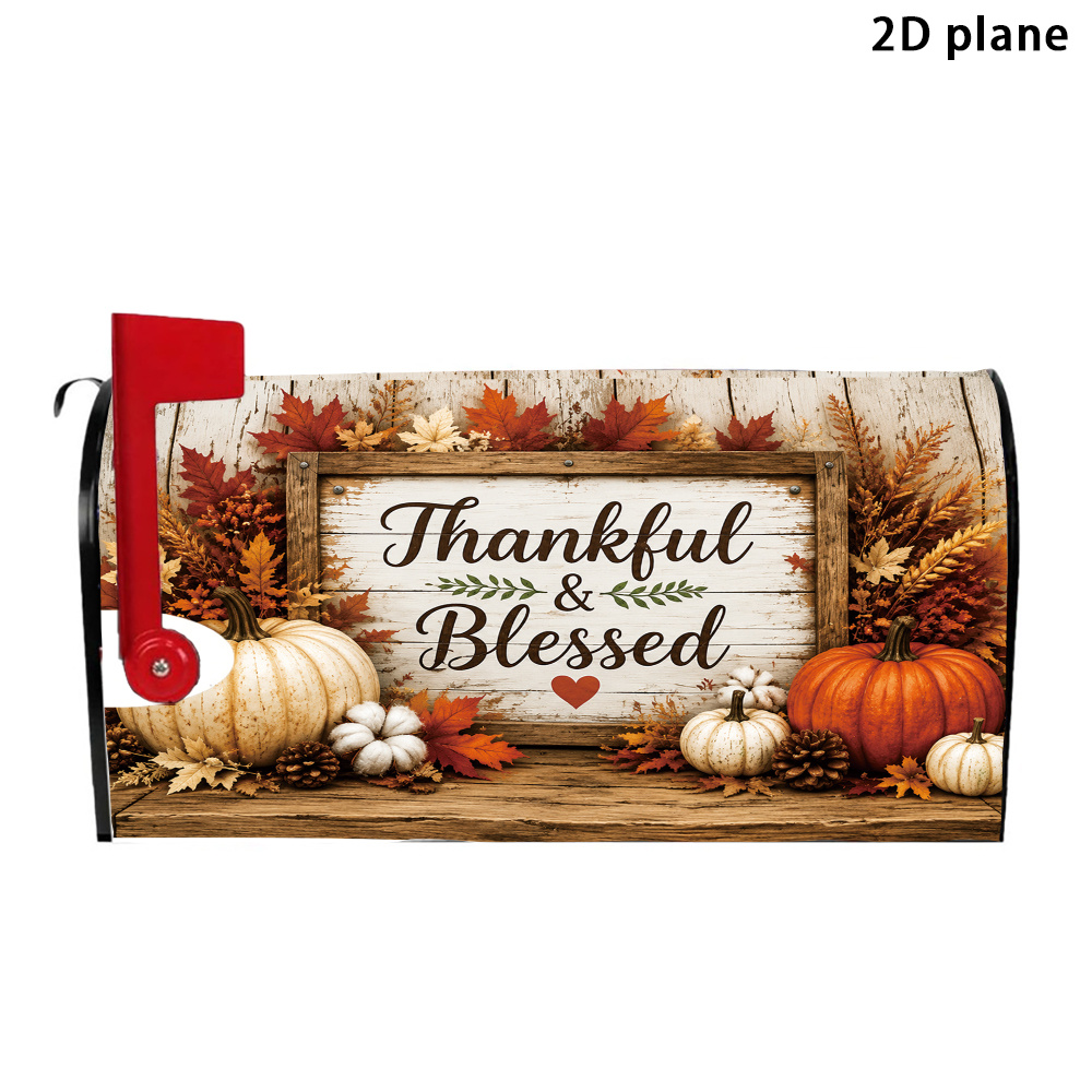 TEMU 1pc Magnetic Mailbox Cover Suitable For Home Garden Outdoor, Autumn-themed Magnetic Mailbox Cover With Standard Size 21x18 Inch, Magnetic Base