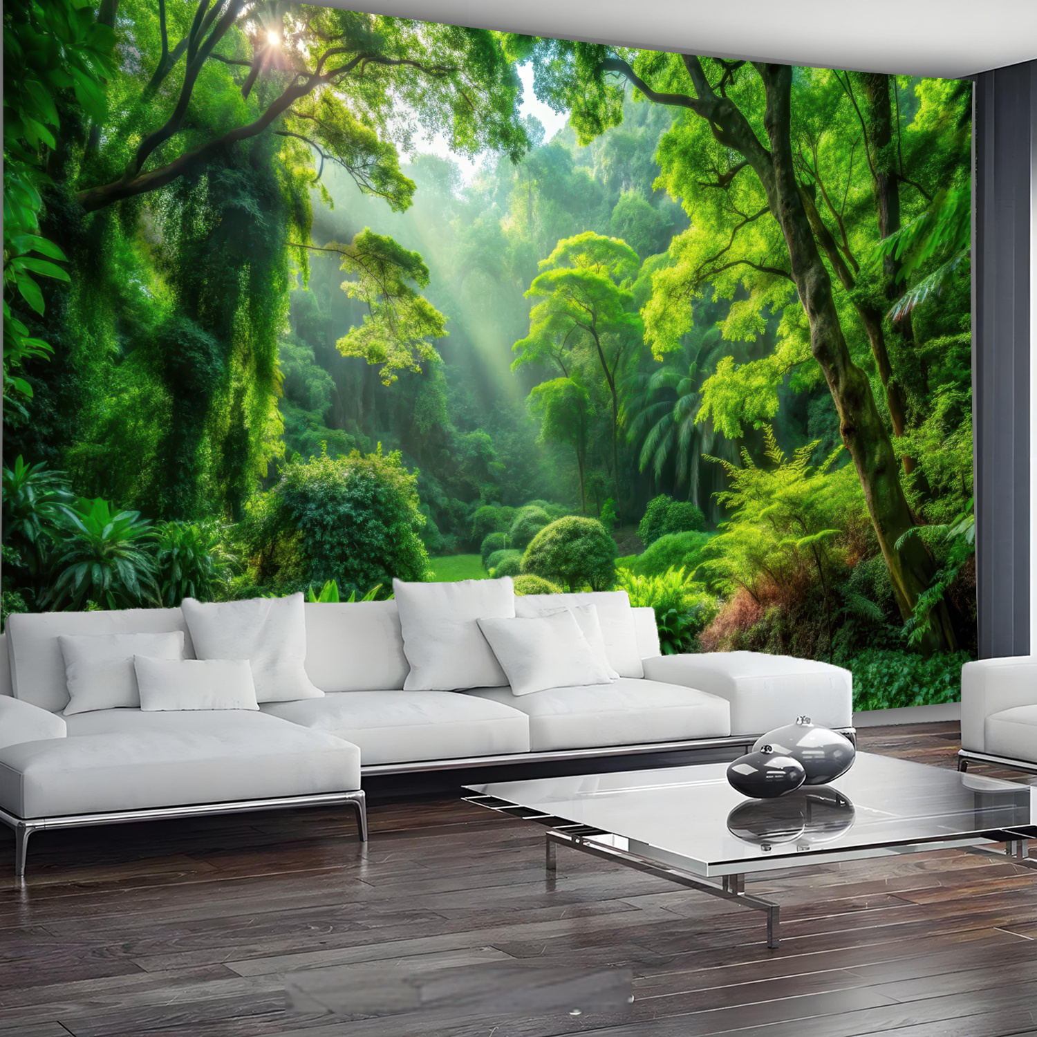 Natural Forest Landscape Tapestry Wall Hanging For Living Room_voghion.com