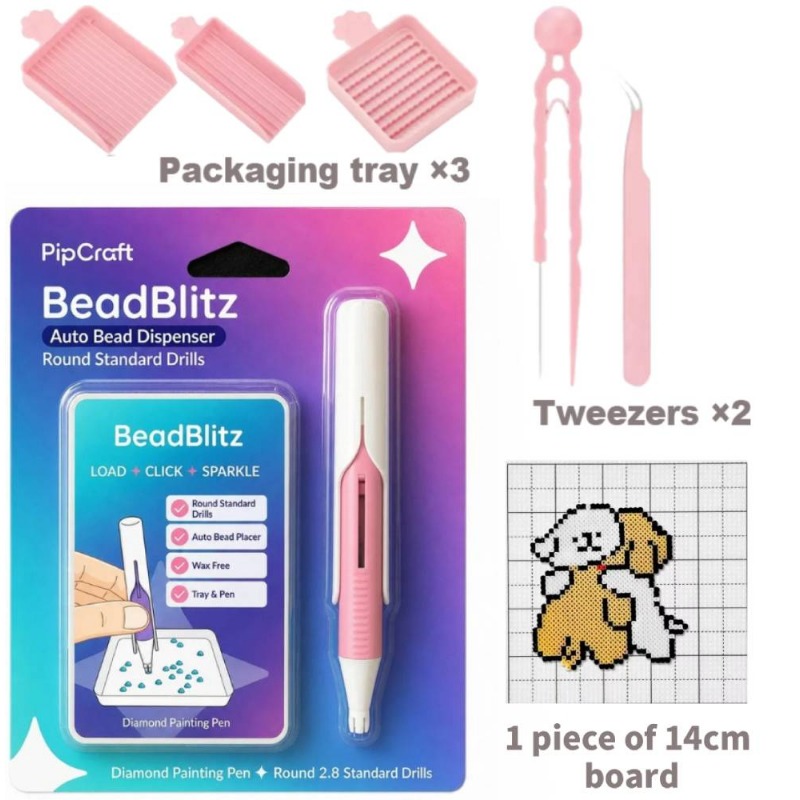7pcs Nail Diamond Particle Dispenser Set (suitable For 2.8mm Round Diamonds, White) | Diamond Tool, Diamond Painting Accessory Set ()