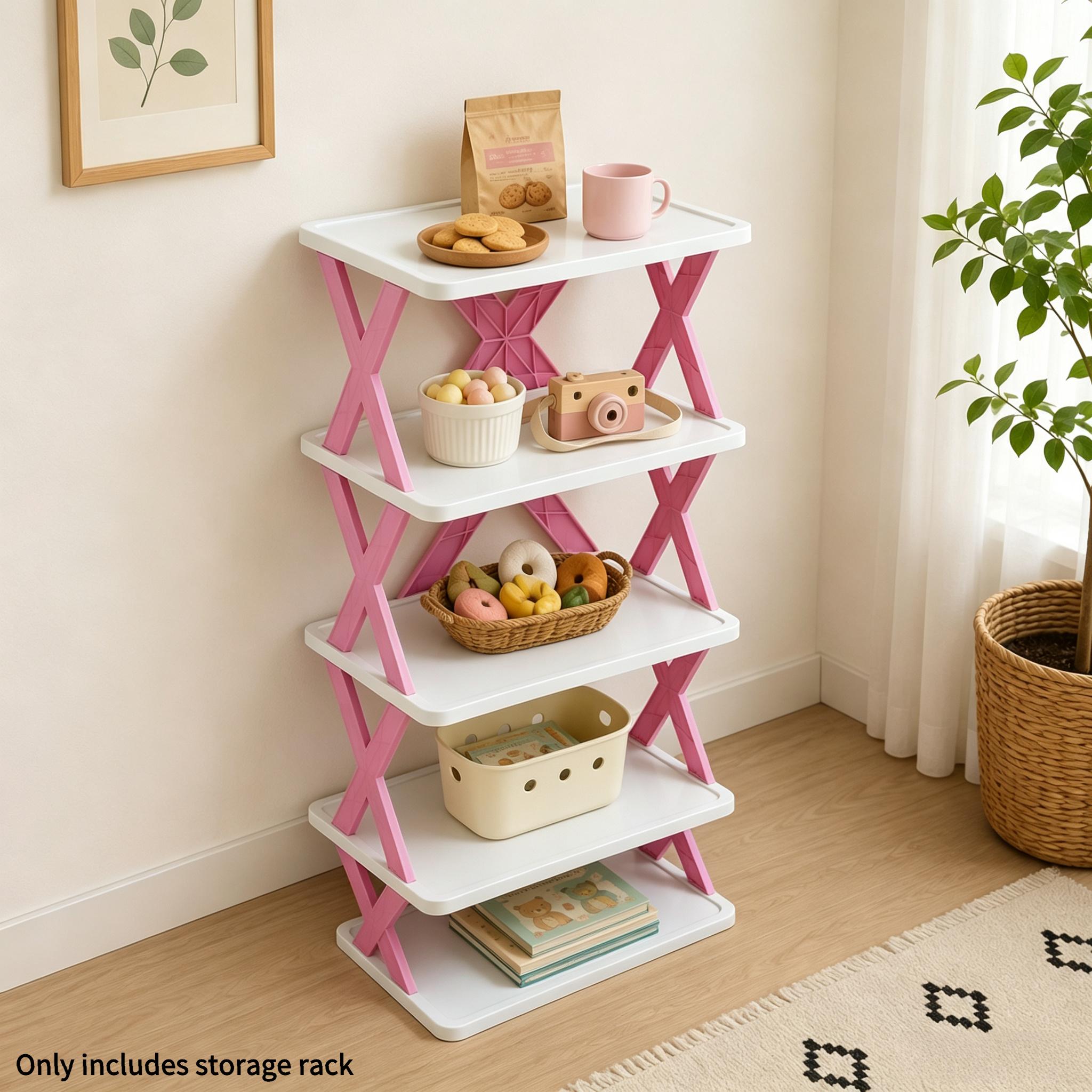 TEMU Five-tier Multi-functional Storage Rack, Foldable Organizer, Tiered Shelf, Display Rack, Storage Shelf, Desktop Organizer. Large-capacity Design