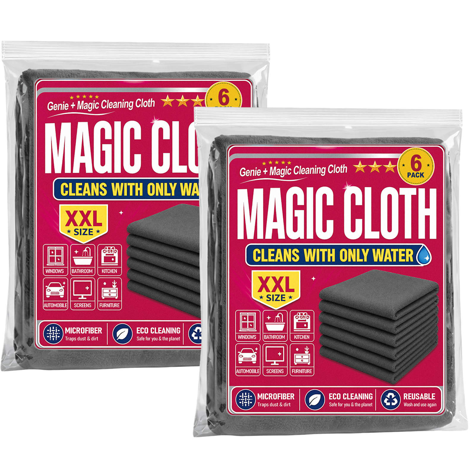 TEMU 12 Pack Microfiber Magic Cleaning Cloths, Super Absorbent Lint Free Reusable Washable Cleaning Rags, Multi Purpose Towels For Kitchen Window