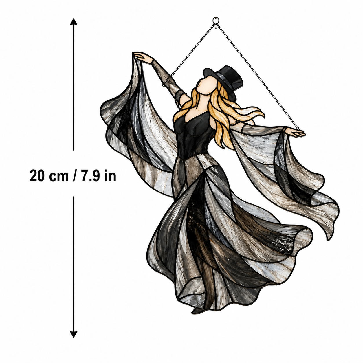 TEMU 2d Flat, Two-dimensional Bohemian Dancer Goddess Sun Catcher Acrylic Hanging Ornament, Mysterious Gothic Style Window Windmill Decoration,