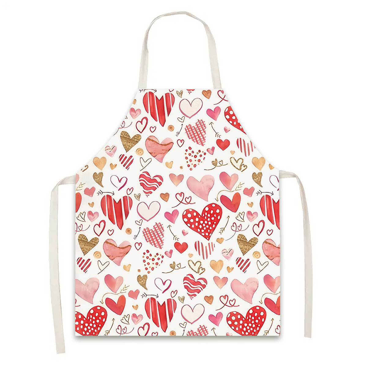 

Valentine's Day Love Heart Apron - Waterproof Polyester, Kitchen & Dining Decor, Ideal For , Parties & Banquets