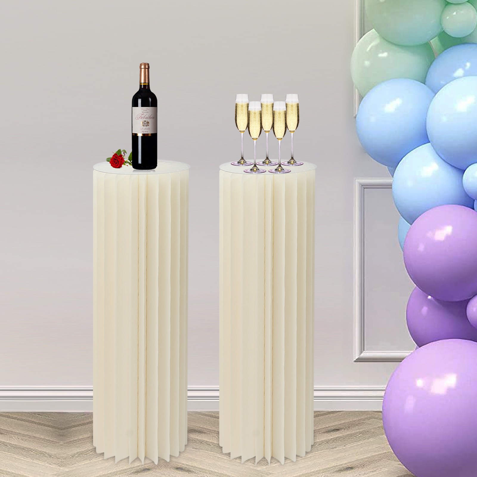 TEMU TMGOODS 2 Pezzi 100cm Supporto per Piante in Cartone Pieghevole Cilindrico, Silhouette in Cartone per Decorazioni per Feste e Casa
