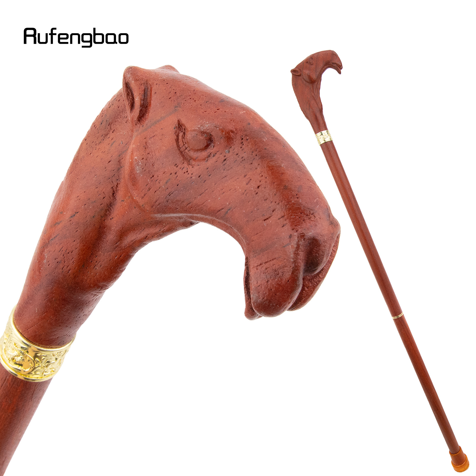TEMU Camel Wooden Fashion Stick Decorative Vampire Cosplay Party Cane Halloween Mace Wand Crosier 94cm, For Cosplay & Party