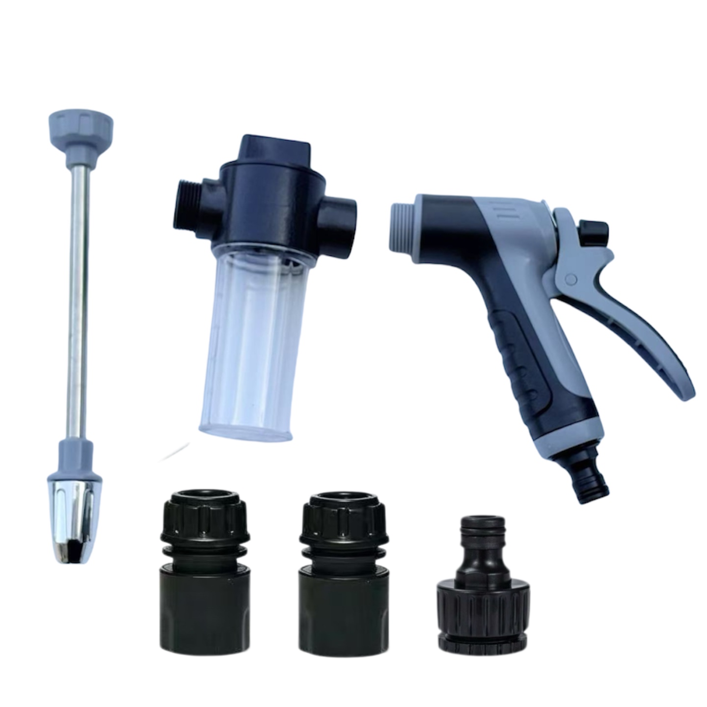 TEMU professionale per pistola a schiuma ad pressione con lancia in acciaio inossidabile e kit completo di adattatori - Idropulitrice con contenitore