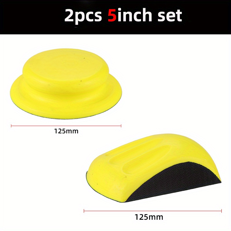 Hifeson 2pcs Manual Sanding Block Kit Pu Hand Grinding Block Abrasive Polishing Tool With 5-inch And 6-inch Sandpaper