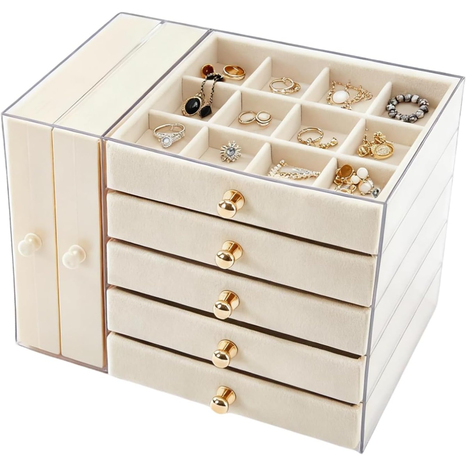 TEMU 1pc Women Jewellery Storage Box Multi-tier Design, Storage Rack For Earrings, Rings And Necklaces, Stylish Display Stand, Featuring Multiple