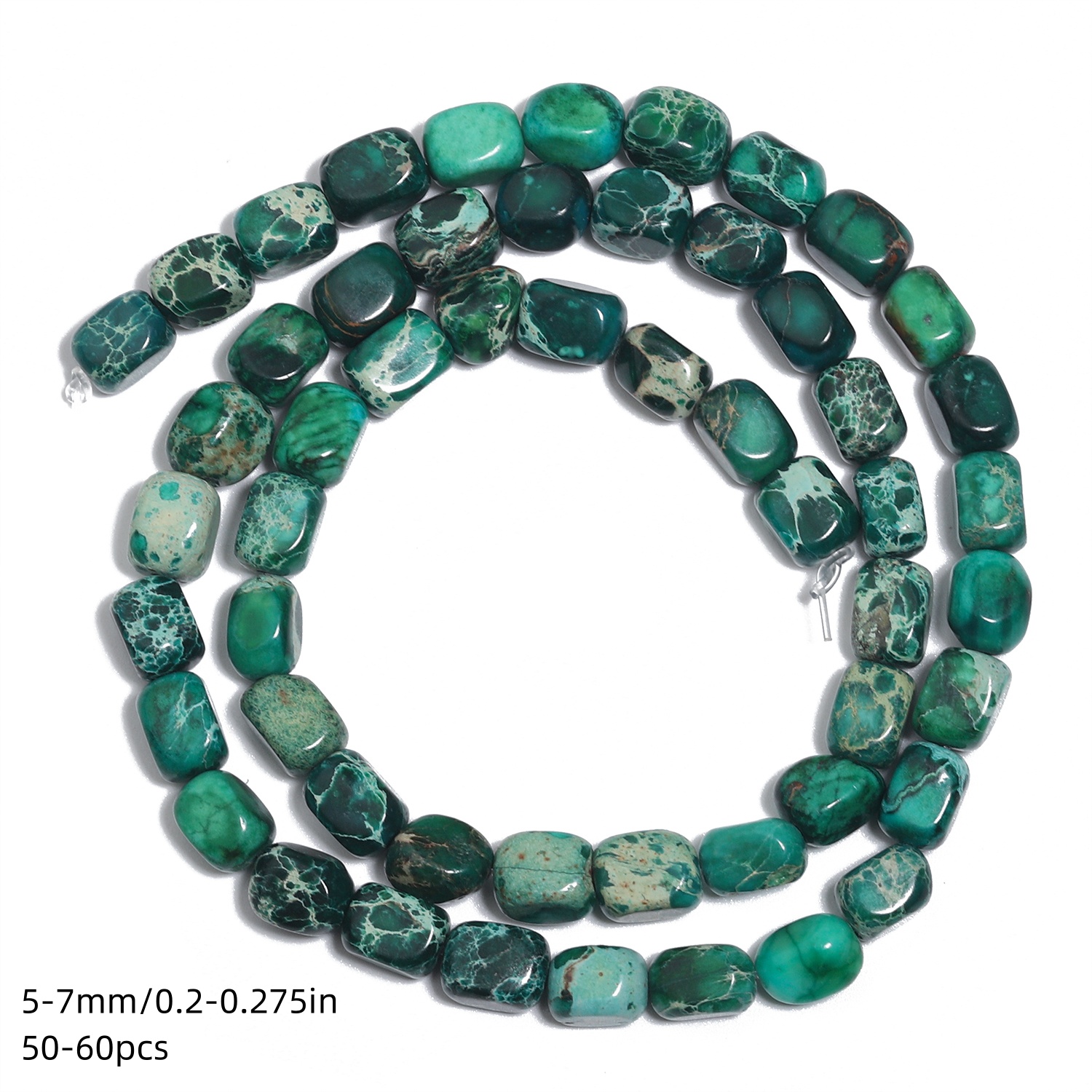 TEMU 5-7mm Natural Stone Dark Green Sediment Jasper Irregular Beads, Exquisite Loose Beads, For Making Bracelets, Necklaces, Earrings Crafts, Women's