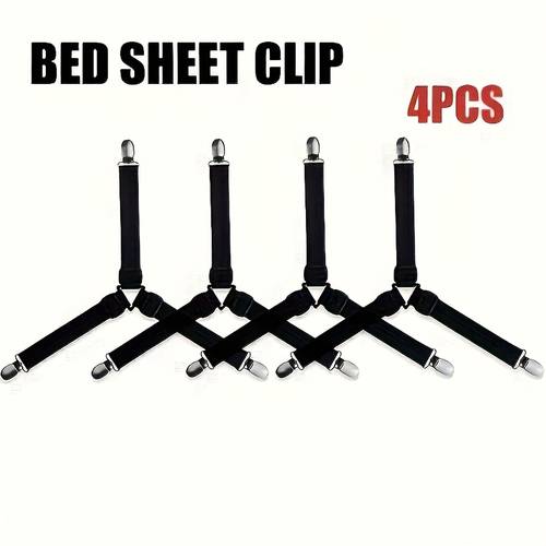 4pcs Sheet Holder Straps with Sheet Holder Buckles- Adjustable Elastic Sheet Holder, Sheet Clips, Adjustable Sheet Fastener, Sheet, Metal Fixing Clip, Sheet Holder, Sheets