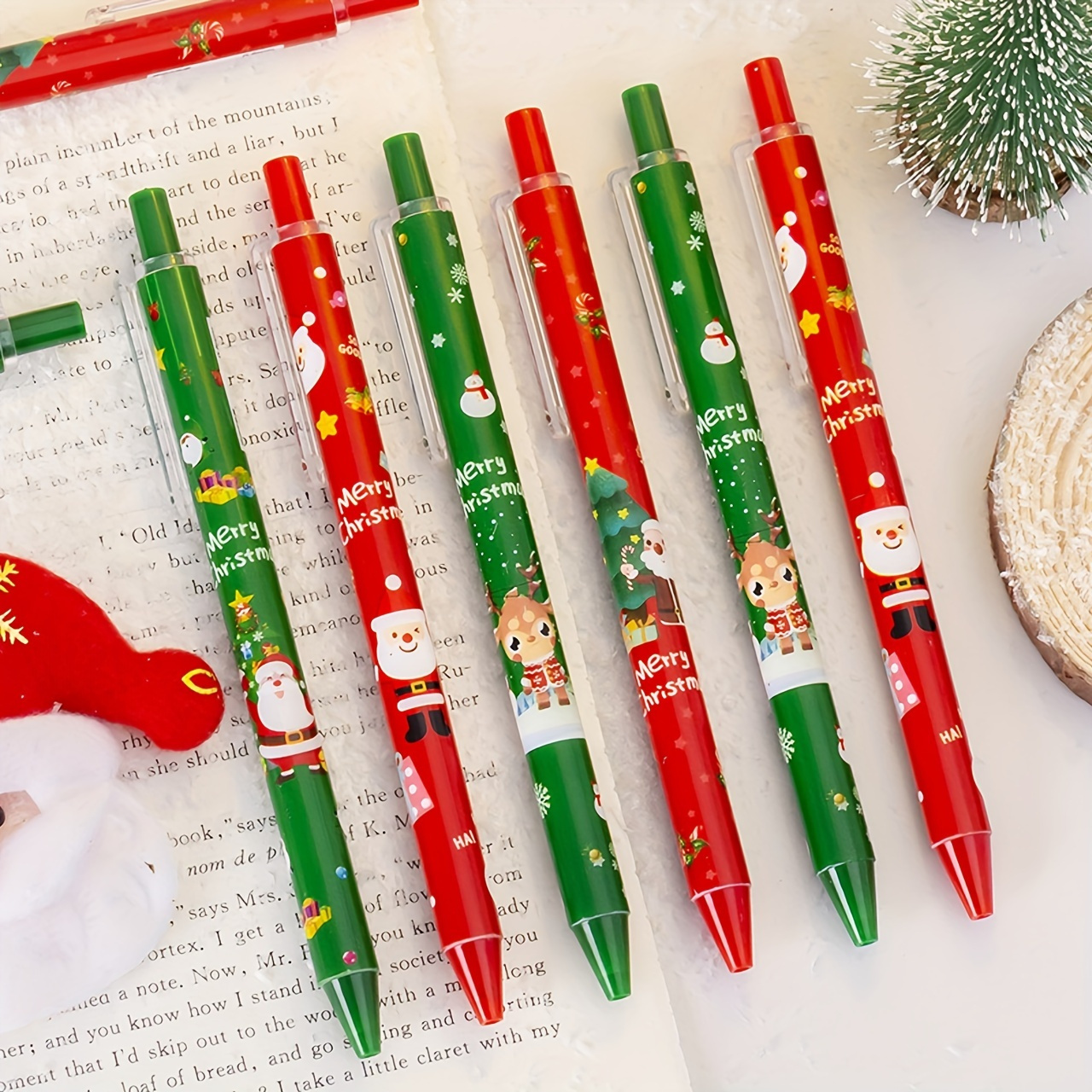 

10 Christmas Pens - Retractable, Tip 0.5mm - , Suitable For And - Comfortable , Suitable For And Use