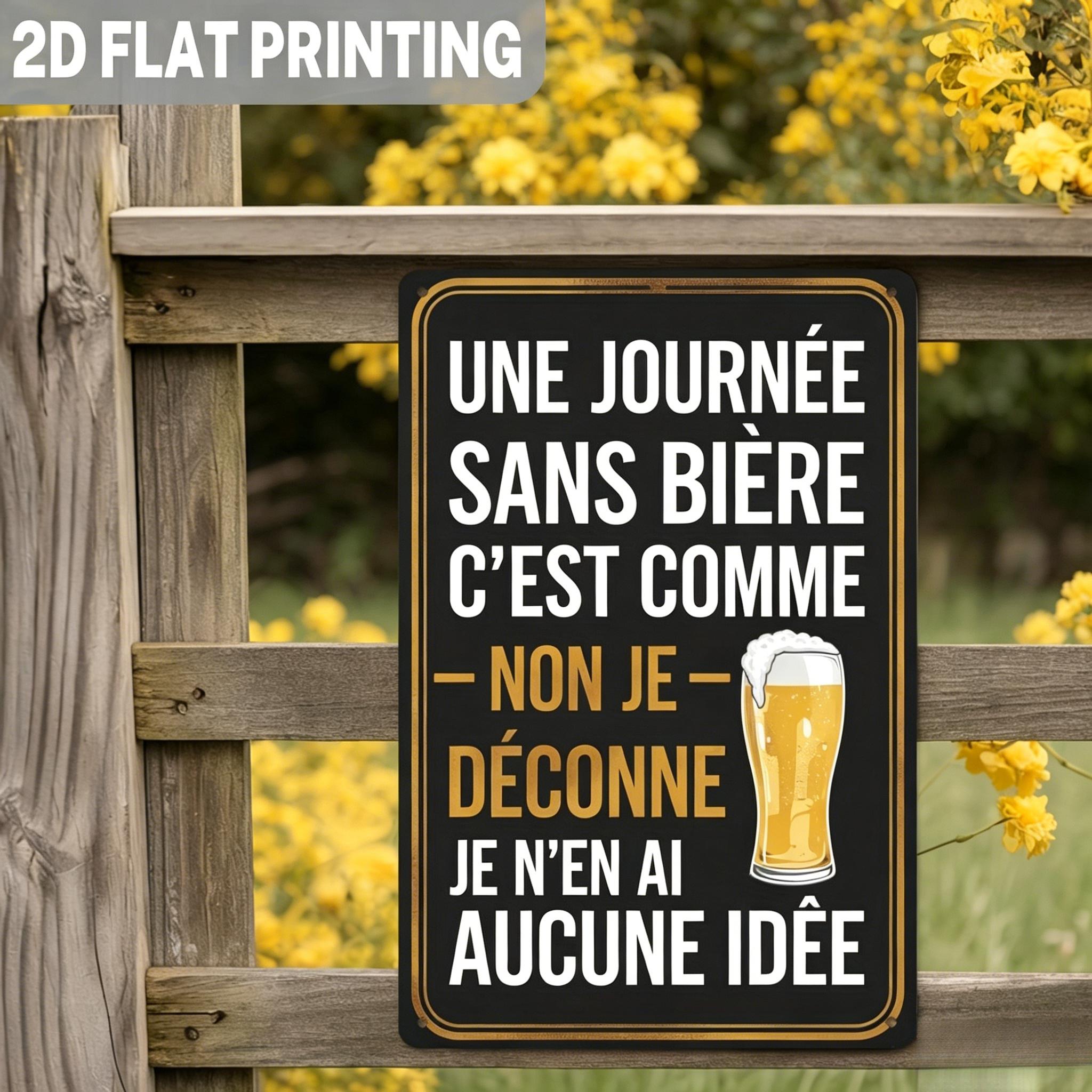 TEMU 2d Flat, 1pc Beer Wall Decor With "à Santé Deux Qui Boiront Après Moi" - Vintage Artificial Panel Suitable,, For Man Cave Decoration - French