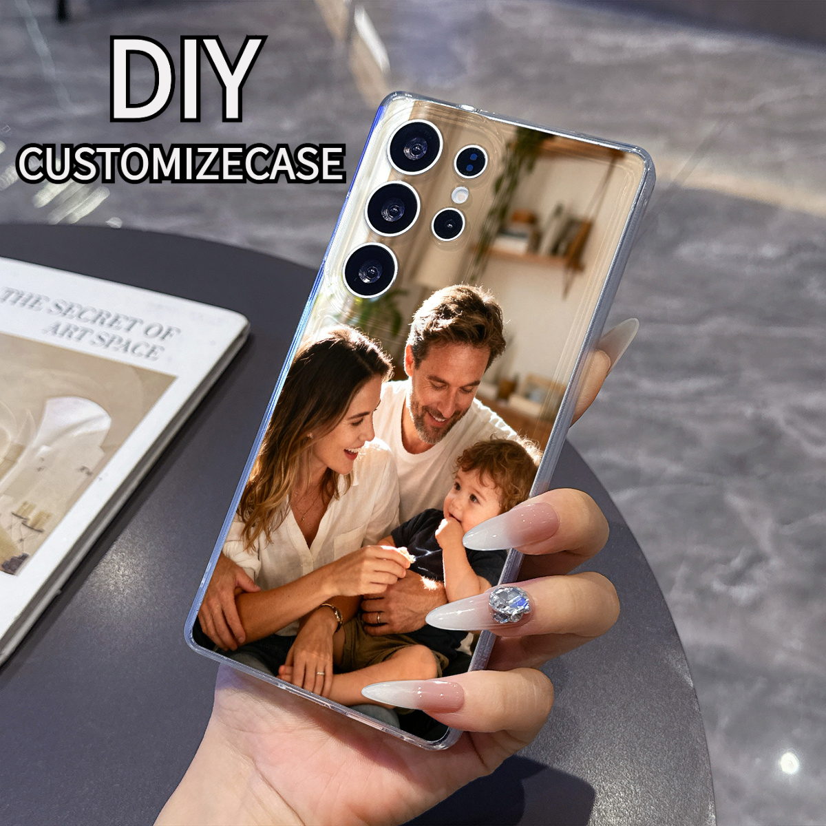 Image of Phone Case: Custom Diy Printed Transparent Phone Case, 360° Full Protection, Compatible With Galaxy S22/s23/s24/s25/s26 Ultra/plus/fe, Personalized Pattern Birthday Gift For Men Women