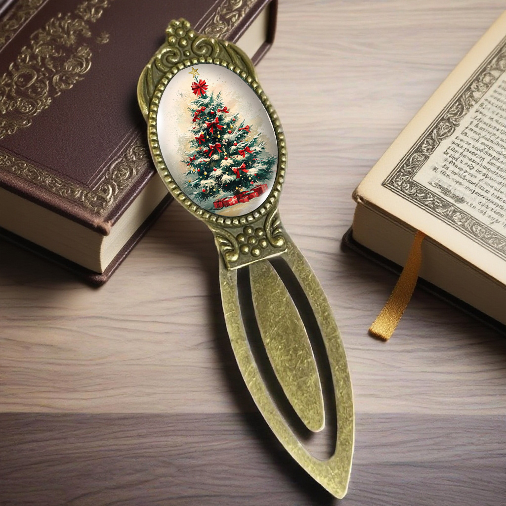 TEMU Colorful Christmas Tree Illustration Bookmark Book Enthusiast Gift