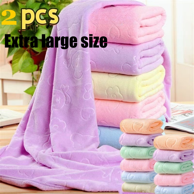 TEMU 2pcs Random Color Reusable Washable Car Towels - Quick-dry Microfiber Cloths For Cars, Kitchen, Bathroom, Glass, And Surfaces; Home And