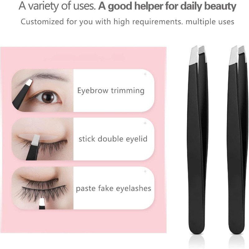 4pcs High-Quality Stainless Steel Tweezers, Facial Care Tool