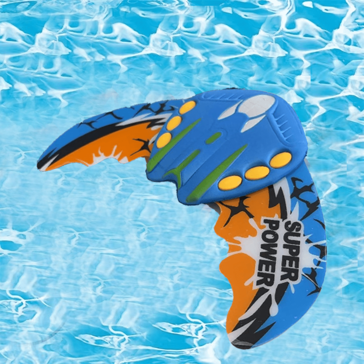 Oversized Self-propelled Graffiti Pool Toy - Free Underwater Glider, Suitable For Aquariums, Beach And Lawn Swimming, Adjustable Fin , Aerodynamic Diving Device, Suitable For Water Feature Gardens