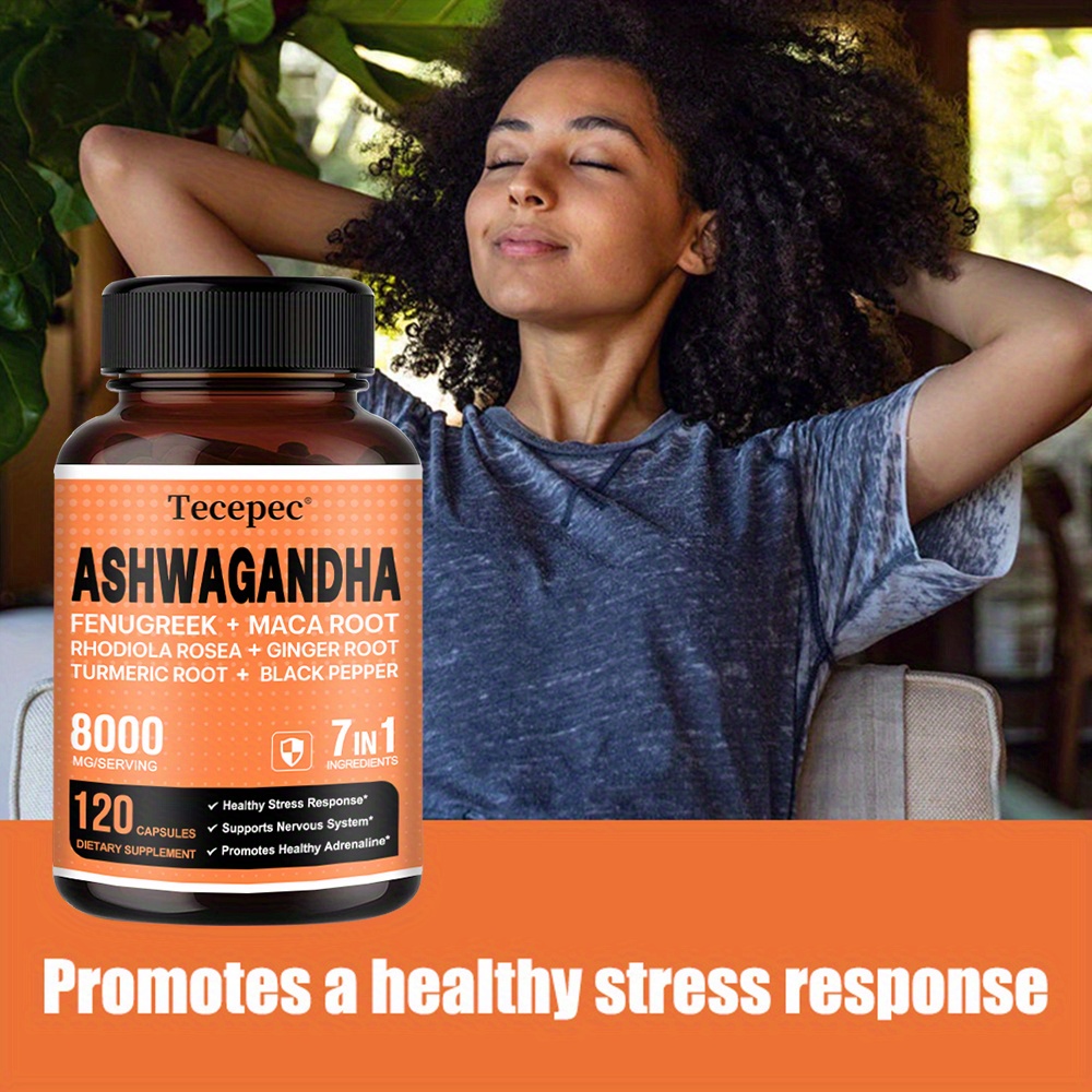 7 in 1 supplement with ashwagandha maca     ginseng and more supports normal   and nerve health 120 capsules details 3