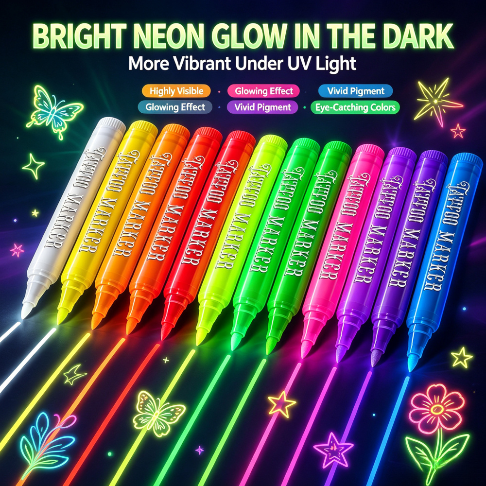TEMU 12 Marcadores Resaltadores Fluorescentes, Rotuladores de Punta con Punta de , Bolígrafos Neón para Dibujar, Graffiti, , Colorear, y Suministros
