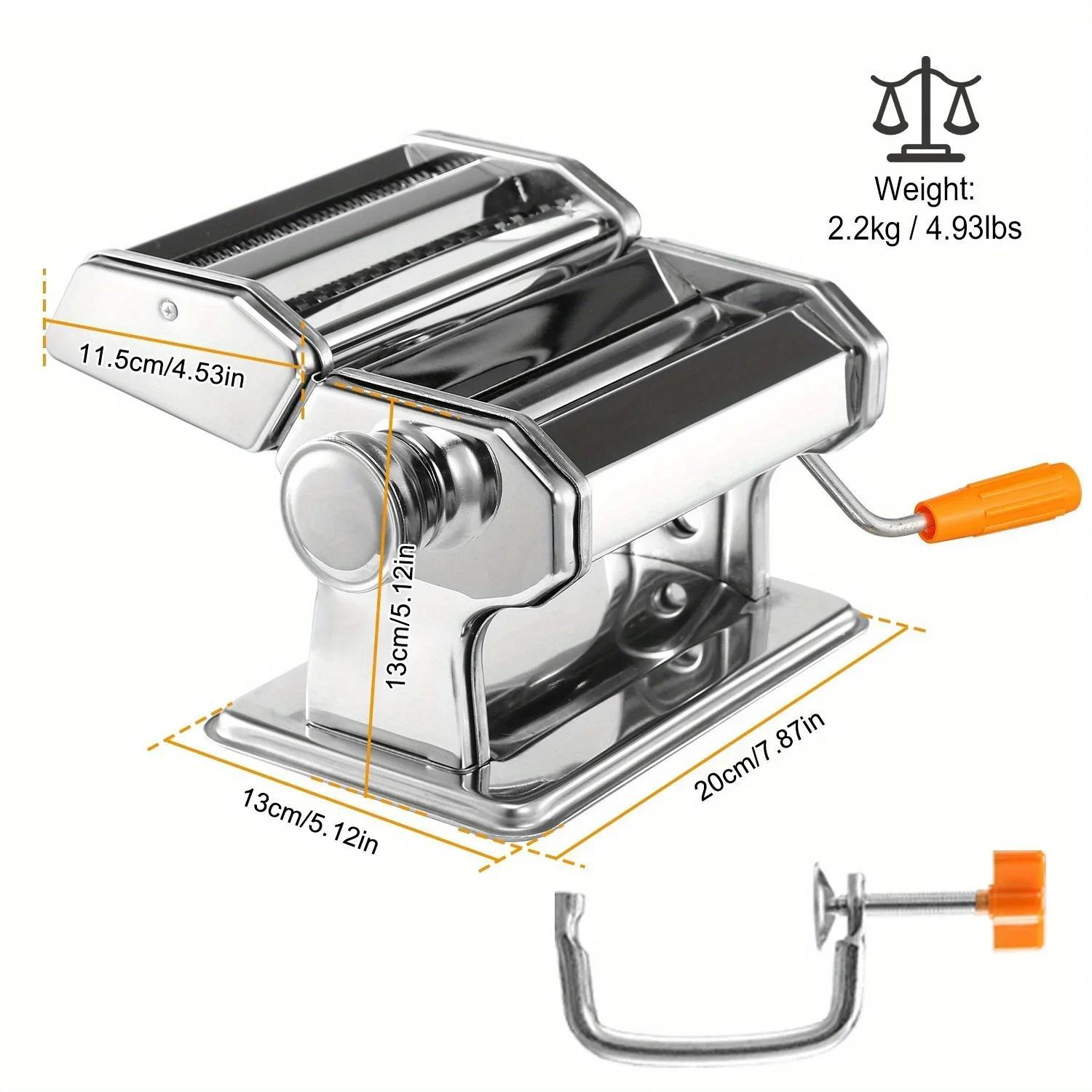 easy clean versatile manual pasta maker adjustable thickness   homemade noodles dumplings ravioli details 3
