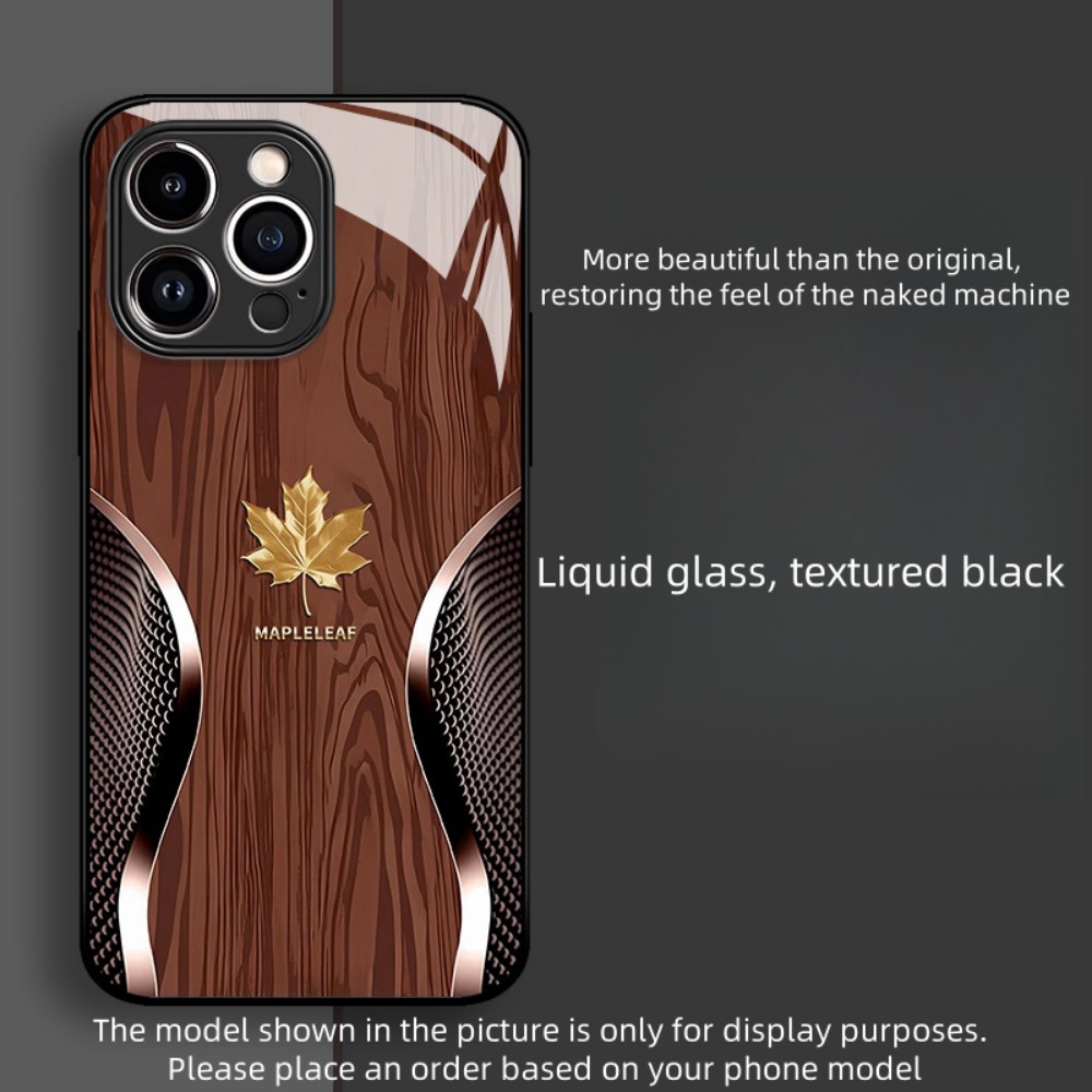 [Retro Fingerprint-resistant Phone Case] Business Texture Maple Leaf Liquid Tempered Glass Phone Case Simple, Business Style, Retro, Drop-proof, Fingerprint-resistant, Easy to clean Protect your phone, great gift for yourself and others! Suitable for iPhone 11/11 Pro/ 11 Pro Max/ 12/12 Mini/12 Pro/12 Pro Max/13/13 Mini/13 Pro/13 Pro Max/ 14/14 Plus/14 Pro/14 Pro Max/15/15 Plus/15 Pro/15 Pro Max/16/ 16 Plus/16 Pro/16 Pro Max