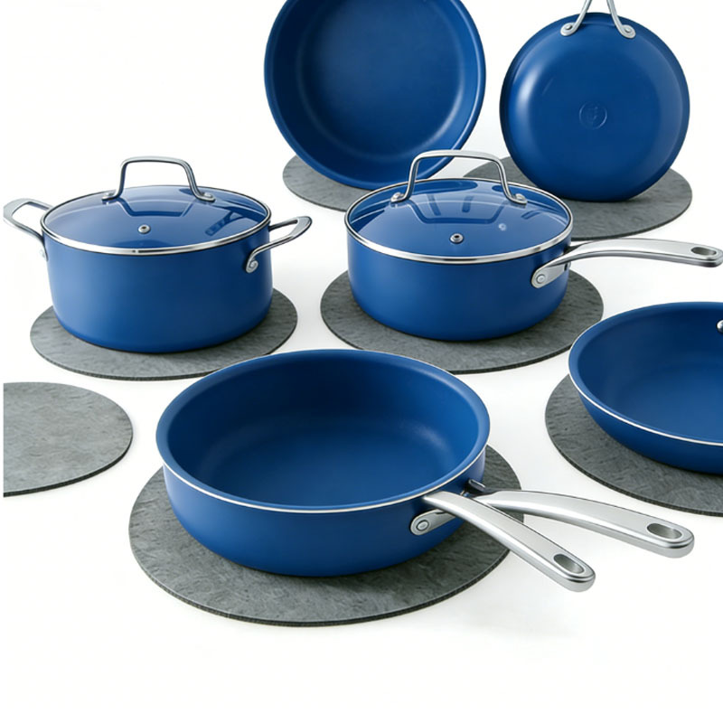 Juego de 3 piezas de ollas para salsa antiadherentes con divisor de plato de fieltro | Adecuado para revestimiento de cerámica con tapa, juego de sartén pequeña con mango aislante, olla de inducción, cuenco grueso de fieltro y almohadilla divisora absorbente para platos