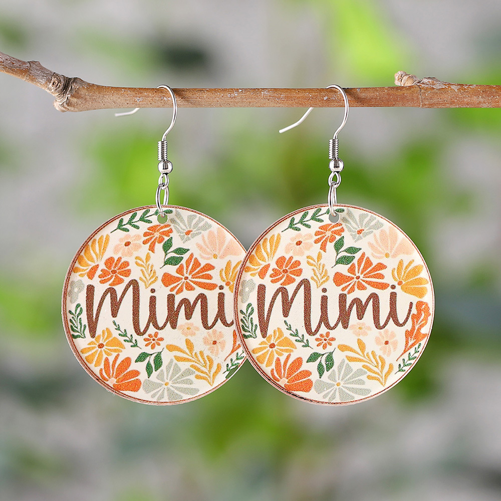 TEMU A Pair Of Vintage Floral And Leaf Mimi Pendant Earrings, Party Favors, Acrylic Elegant Earrings, Gift