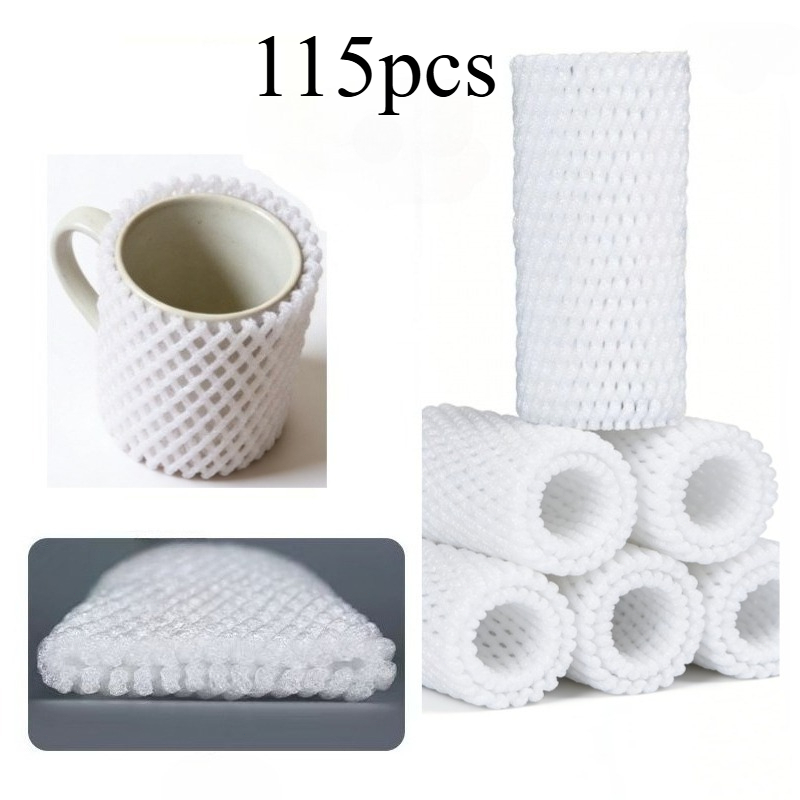 TEMU 115pcs Housses en mousse pour bouteilles en verre et porcelaine, manchons de protection en mousse pour un transport, un maniement et un stockage