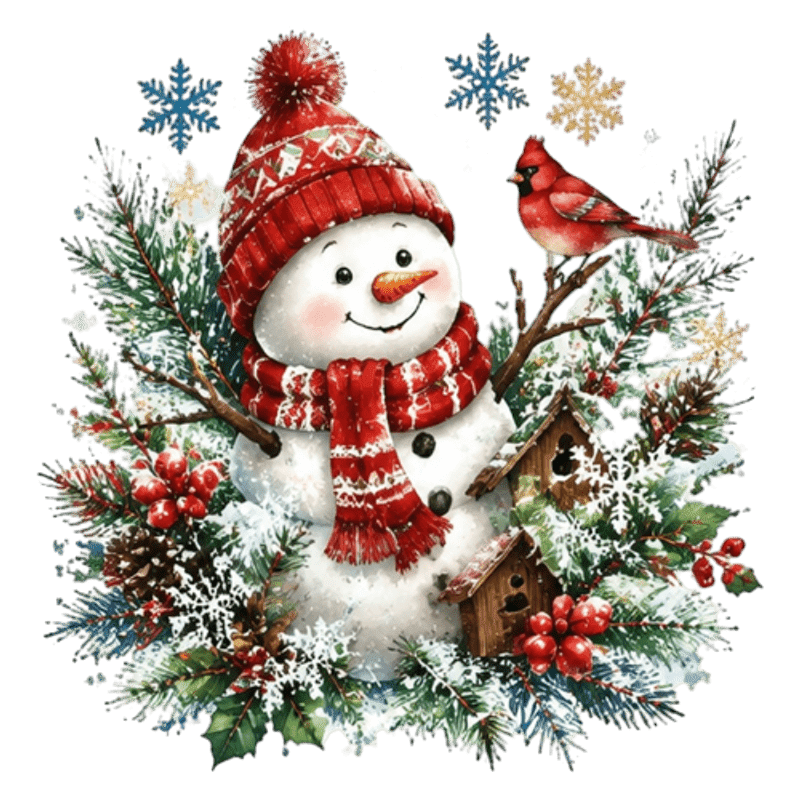 TEMU 1pc 2d Flat Pattern, Christmas Window Cling Static Stickers, Window Decals, Glass Murals, Winter Snowman Red Bird Pine Branch Pattern Glass Film