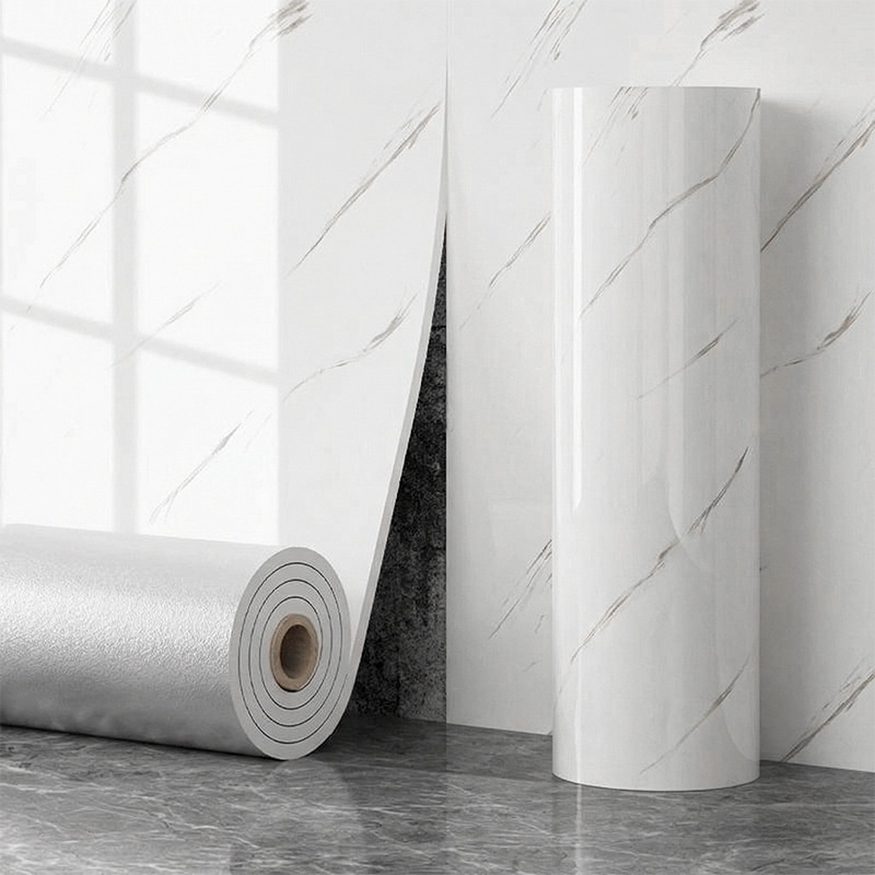 TEMU 1 Rolle Extra Dicke 2,5 mm Marmor Boden- und Wandaufkleber - Abzieh- und Klett-Abnehmbare Selbstklebende Vinylfliesen, Wasserdichtes und Leicht