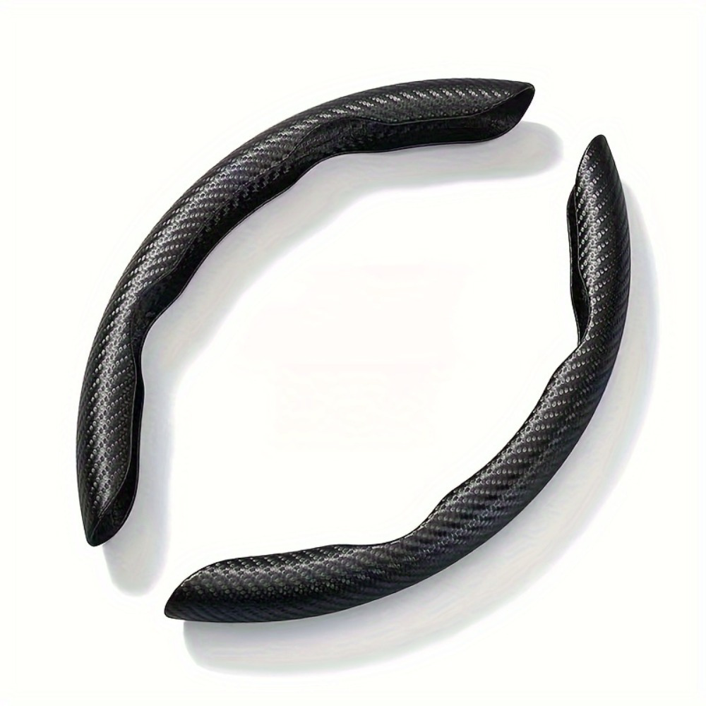 

2pcs Pvc Carbon Fiber Pattern Steering Wheel Covers, Universal Fit, Anti-slip Grip, Ultra-thin Card Style, For All