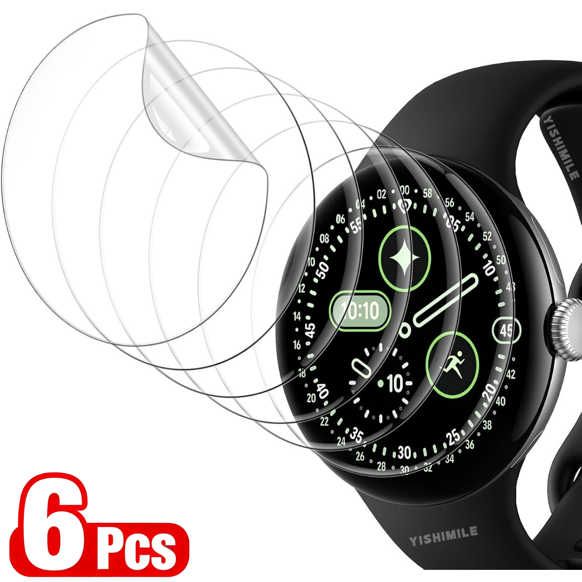 TEMU 6pcs High-definition Full Coverage Soft Hydrogel Screen Protector For Pixel Watch 5/4/3/2/1 41mm 45mm | Self- [upgrade Flexible Tpu Film] Anti