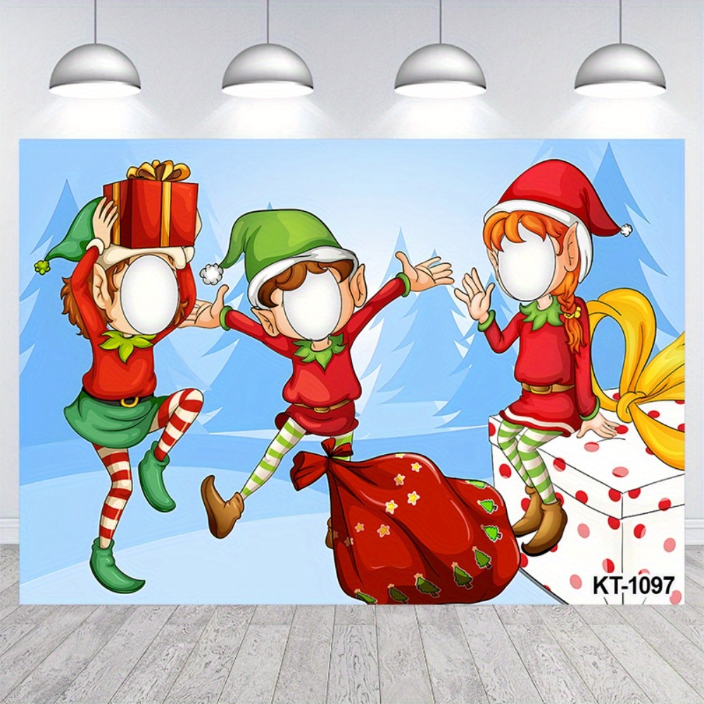 TEMU Christmas Eve Party Backdrop - Vinyl Merry Christmas With Gifts Photo Booth Props, Holiday Decorations For Winter Celebrations & New Year's Eve