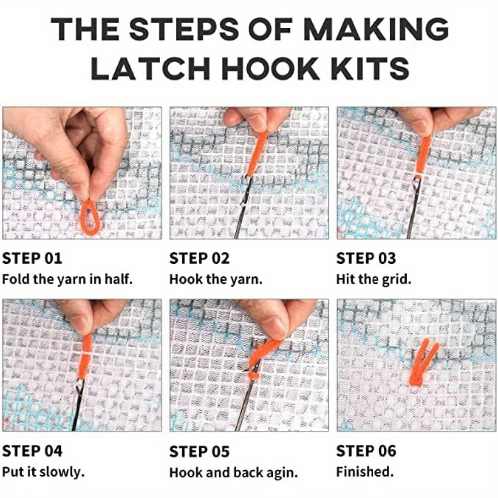 Latch Hook Rug & Cushion Making Kit with Cat Design