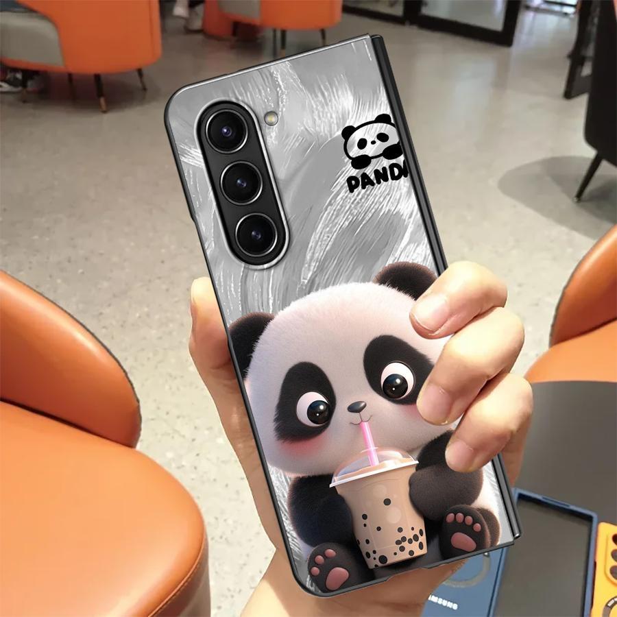 TEMU Phone Case - Case Compatible With For For Galaxy , , Z Fold3, Z Fold4, Z Fold 7, 6, 5, 4, 3 - Adorable Panda Back Cover