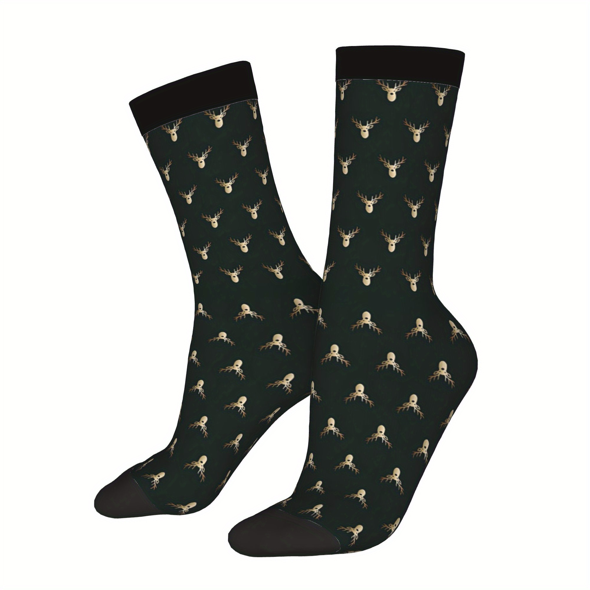 TEMU Calcetines Estampados con de Caza de Dorado para Hombre, Poliéster