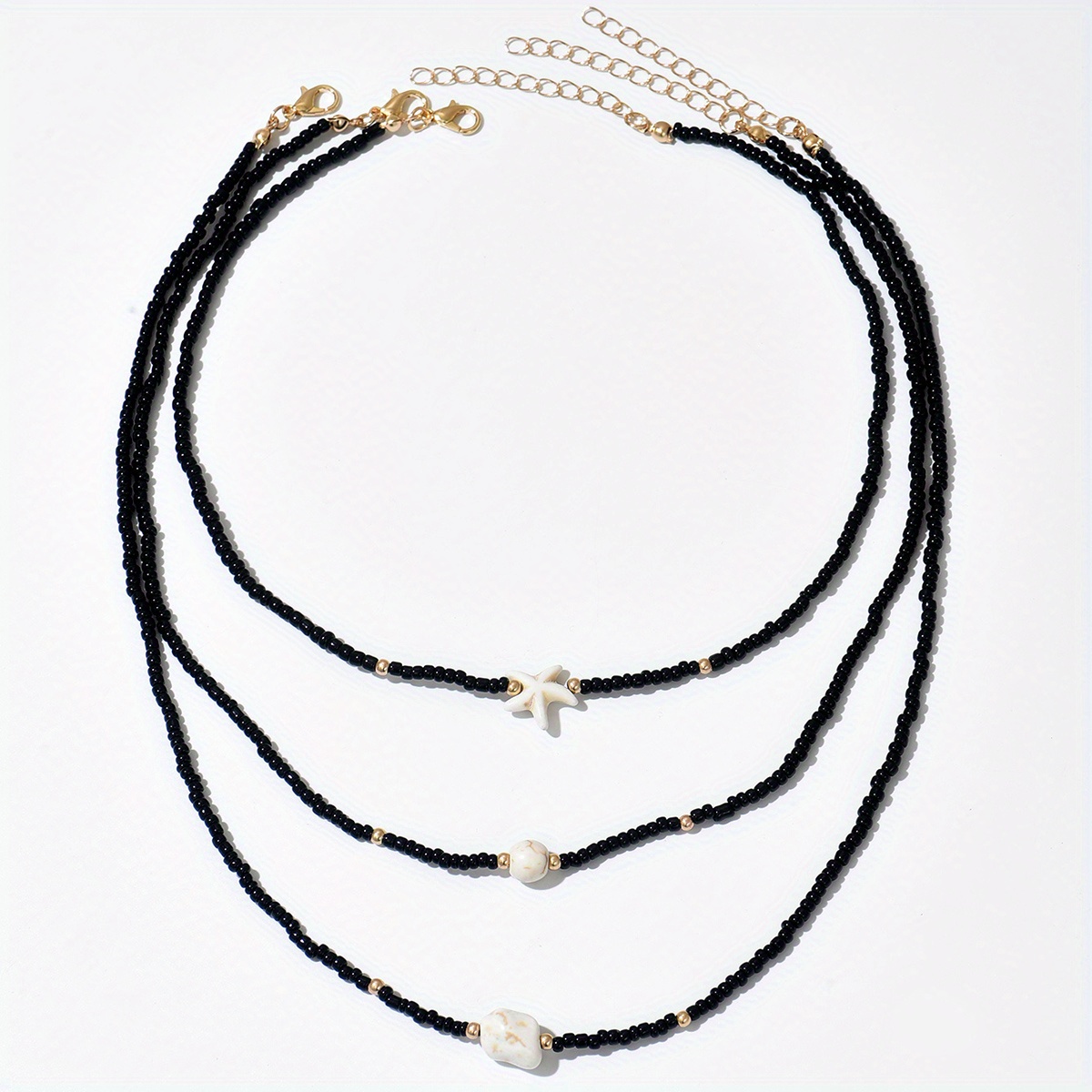 Boho Turquoise Starfish Choker Necklace Set
