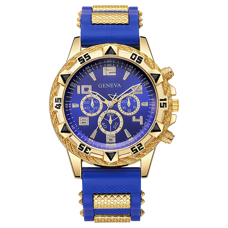 Chic And Fashionable Blue , Oversized Wristwatch, Sophisticated Yet Casual Quartz Watch For Men