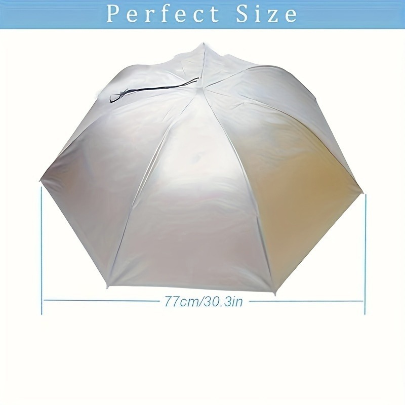 TEMU 1pc Adjustable Head-worn Umbrella Hat, Expanded Canopy (30.3 Inches), Suitable For Fishing, Camping, And Gardening. Windproof Abs Material, With