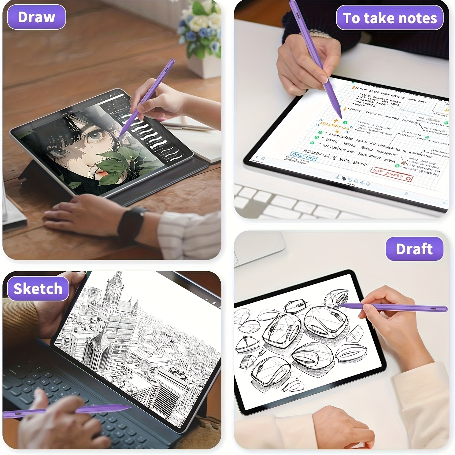  compatible ipad/ /microsoft - pencil à charge rapide, capacitif haute pour ios, samsung, avec pointe de remplacement et câble de charge Détails du produit 9