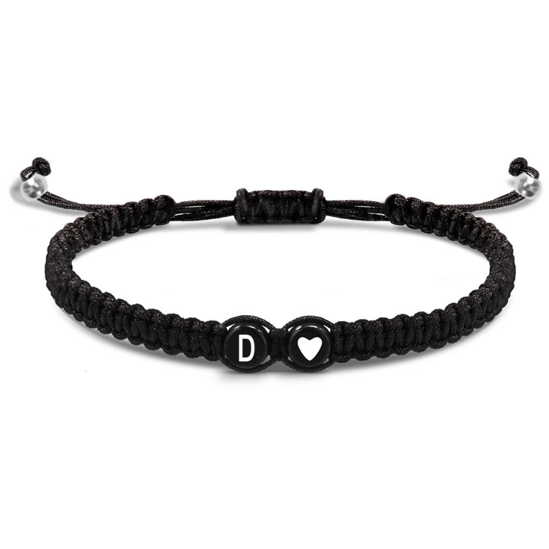 Heart Bracelet with 26 Letters, Perfect for Couples