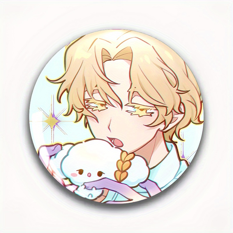 TEMU Men's Stylish Brooch Featuring Anime Cartoon Designs, A Unisex Badge In A Round Shape, Fashion Additions On Clothing, Backpacks, And Hats ,