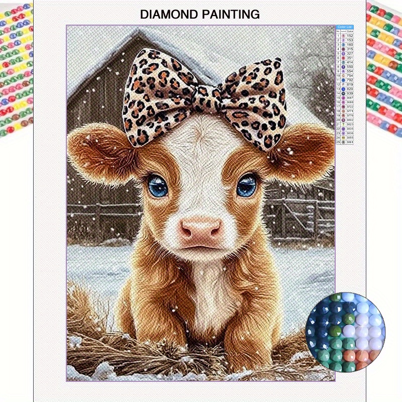 TEMU 5d Full Diamond Round Diamond Painting Kit, Diamond Painting Craft, Mosaic Decoration Craft Wall Art, Animals, Scenery, 30*40 Cm/ 11.8*15.8