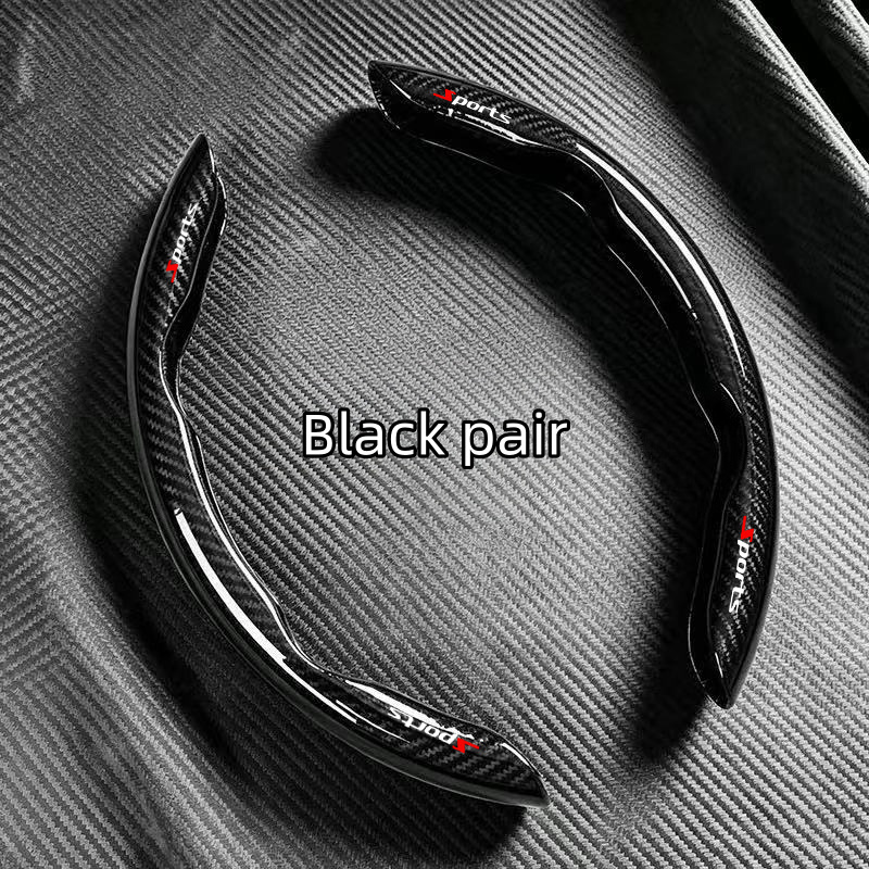 TEMU 2pcs Set Sport Carbon Fiber Texture Smooth Anti-slip Steering Wheel Cover - Comfortable Grip, Sport Style Logo, , Suitable For , For , Mercedes,