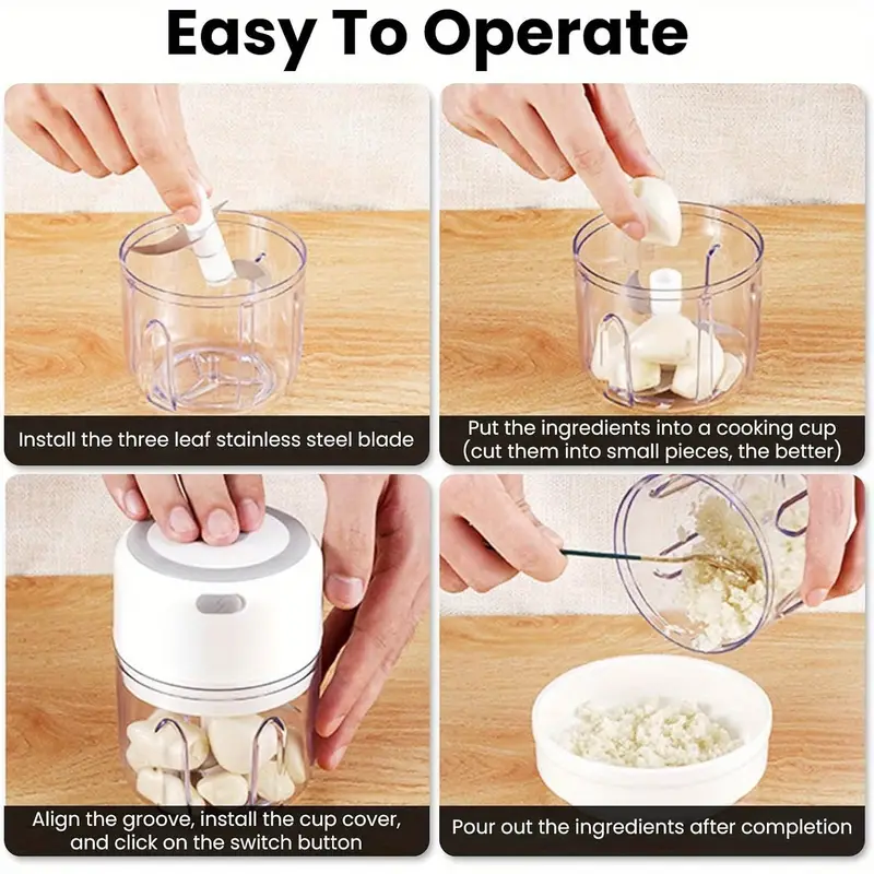 2 packs mini food processor electric mini garlic cutter mini mincer garlic crusher and easy to clean for mincing vegetables pepper onion garlic ginger spices and meat tool 250ml usb charging details 3